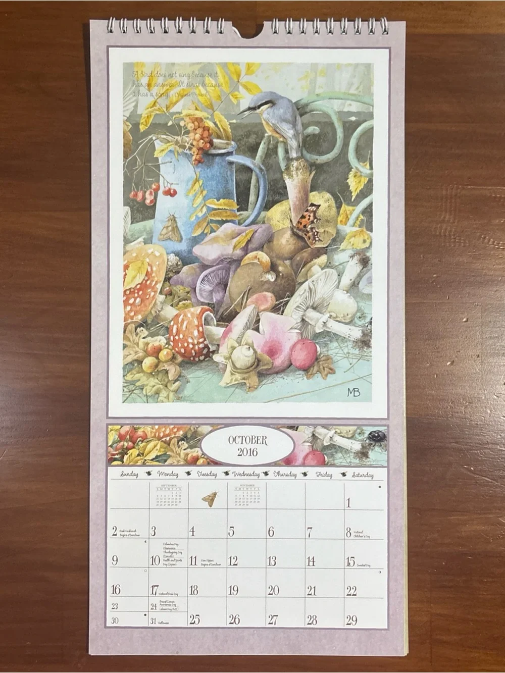 2016 The LANG Marjolein Bastin Nature’s Journal Calendar + Sleeve 15”x8”